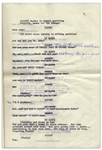 Over 130pp. of Moe Howard's Non-Stooge Comedic Skits & Outlines, Some With Moe's Handwritten Notes -- Includes His Annotated Script for Skit Co-Starring Walt Disney -- Varying Sizes, Good to Very Good